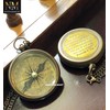 Brass Compass Gift with Display Box - Engraved Scripture Prayer