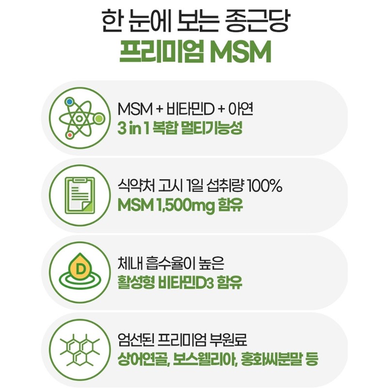 Chong Kun Dang MSM nutritional supplement for joints and knees