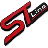 ST Line Emblem Metal Car Front Grille Decoration, Easy Installation,