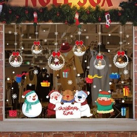 Christmas Static Cling Window Sticker for Store Events & Shop Window Decoration lf1485 One Size/Color 23 10ea