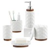 RQYIXI Bathroom Accessories Set 5 Pieces Toothbrush Holder Soap Dispenser