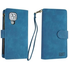 caseroxx Premium Velour Faux Leather 6 Card Slots Large Zipped Coin Pocket Holder Magnetic Loop Carabiner for Doro 8100/8110/8200/8210