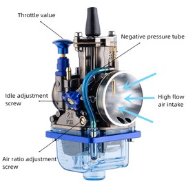 PWK 21mm Carburetor Universal Motorcycle Power Carburetor for 50cc to 110cc Engine Racing ATV Parts Quad Dirt Bike Go Kart Off Road Scooters