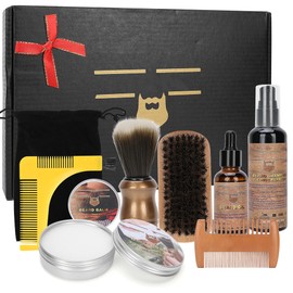 SEFUDUN Beard Grooming Kit for Men Beard Oil Beard Brush Comb Shampoo Set