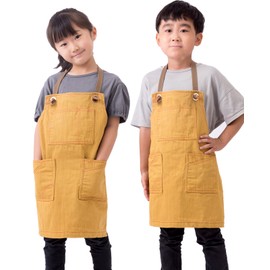 Chapdaddy Children's Apron, Kids' Apron, Girls, Boys, Elementary School Students, Cooking, Crafting, Gardening, Camping, Outdoors, Work, Canvas Fabric, Crafter Apron, yellow
