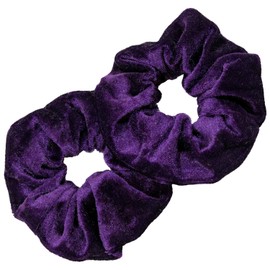 Kenz Laurenz Velvet Scrunchies - Hair Ties for Women's Ponytail Holders and Accessories Pack (Plum)