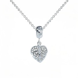 Krstudent Original design diamond-encrusted leaf pendant necklace, simple and high-end double-layer leaf necklace
