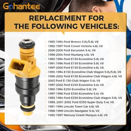 Fuel Injector Compatible with Ford F150 F250 F350 E150 E250 Mustang Expedition Lincoln Mercury 4.6L 5.0L 5.4L 5.8L Engine Replace Part 280150943 0280150939 0280150909 0280150943 0280150718