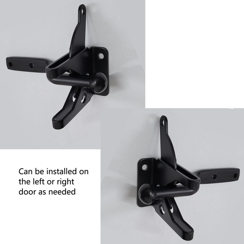 Pair of Self Locking Gate Latch Automatic Gravity Lever for