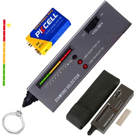 High Accuracy Diamond Tester Pen,Professional Jewelry Diamond Tester,Diamond Selector for Novice and Expert, Thermal Conductivity Meter-9V Battery Included(Diamond Tester)