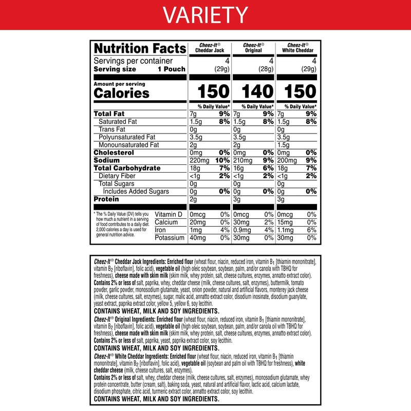 Cheez-It Cheese Crackers, Baked Snack Crackers, Lunch Snacks, Variety Pack,