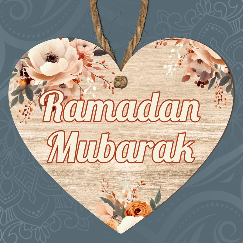 Eid Mubarak, Hajj Mubarak, Umrah Mubarak, and Bismillah Floral Heart