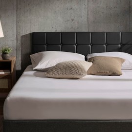 Hearth & Harbor Twin Headboard Only, Button Tufted Headboards, Upholstered Bed Headboard, Wall Mounted, Adjustable Height 34”-42”, Modern Headboard Twin Size, Black