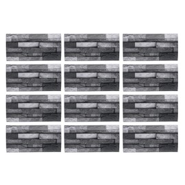 12pcs Tile Wall Sticker Thickened PVC Self Adhesive Waterproof Retro Brick Effect Wall Sticker for Living Room Bedroom FG L03