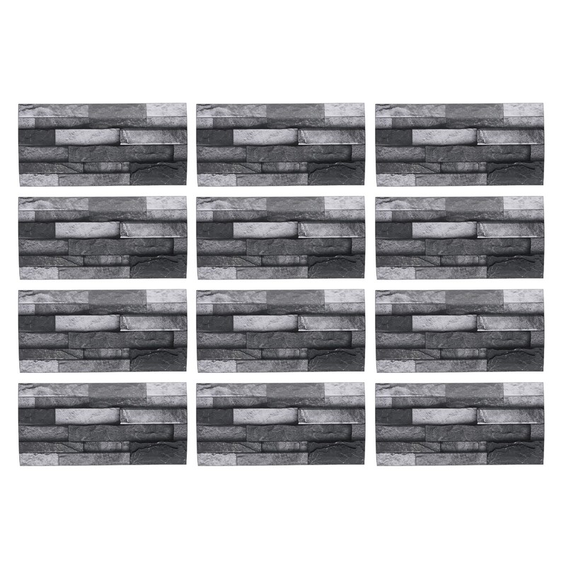 12pcs Tile Wall Sticker Thickened PVC Self Adhesive Waterproof Retro