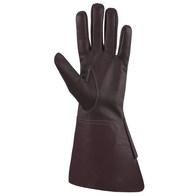 Men's Long Cuff Gauntlets Gloves Piper Drummer Band Gloves (Darkbrown,