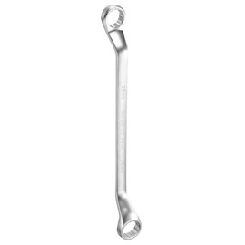 sourcing map Offset Extra Long Box End Wrench 22 x 24 mm Metric 12 Point 75 Degree Offset Double End Box Ratcheting Wrench Carbon Steel Polished Long Spanner Tools