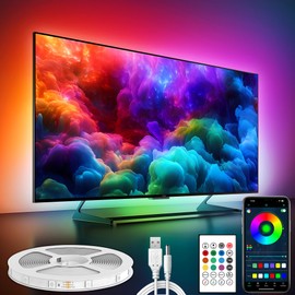 Maylit ICRGB TV LED Backlight, App Control LED Lights for 76-100in TV/Monitor, Music Sync Color Changing TV LED Strip Lights for Home Decor, USB Powered Gaming Accessories Light for Bedroom Room Decor