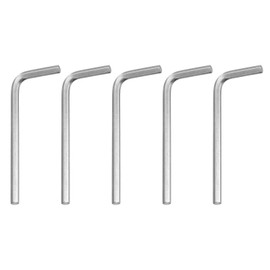 sourcing map 5pcs Hex Key Wrench 5/32" 45# Carbon Steel L-Shape Hexagon SAE Wrenches Repairing Tool for Home DIY Bike Motorcycle Repair, Silver Tone