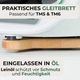STERNEKOCH® Thermomix TM6 and TM5 Sliding Board - Made in Austria - Thermomix Sliding Board Made of Solid Beech Wood - Real Gliding Thanks to Felt Glides - Minimalist Design