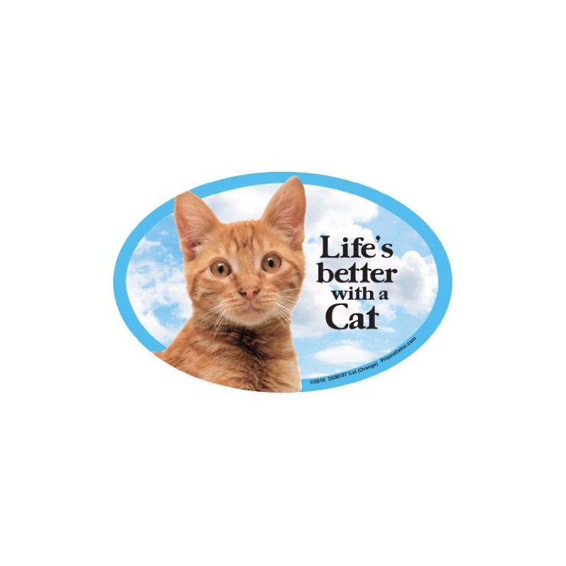 Prismatix Decal Cat and Dog Magnets, Cat, Orange