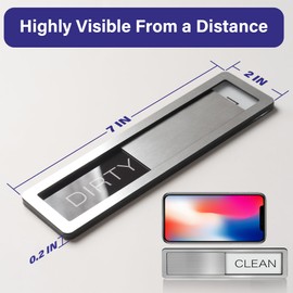 Dishwasher Magnet Clean Dirty Sign - Stainless Steel Dishwasher Magnet Sign - Clean & Dirty Dishwasher Slider Indicator - Kitchen Organizers and Storage