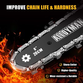 Alloyman 8 Inch Power Pole Saw Chain Replacement, Chains for Cordless Electric Pole Saw, Wear-Resistant & Durable