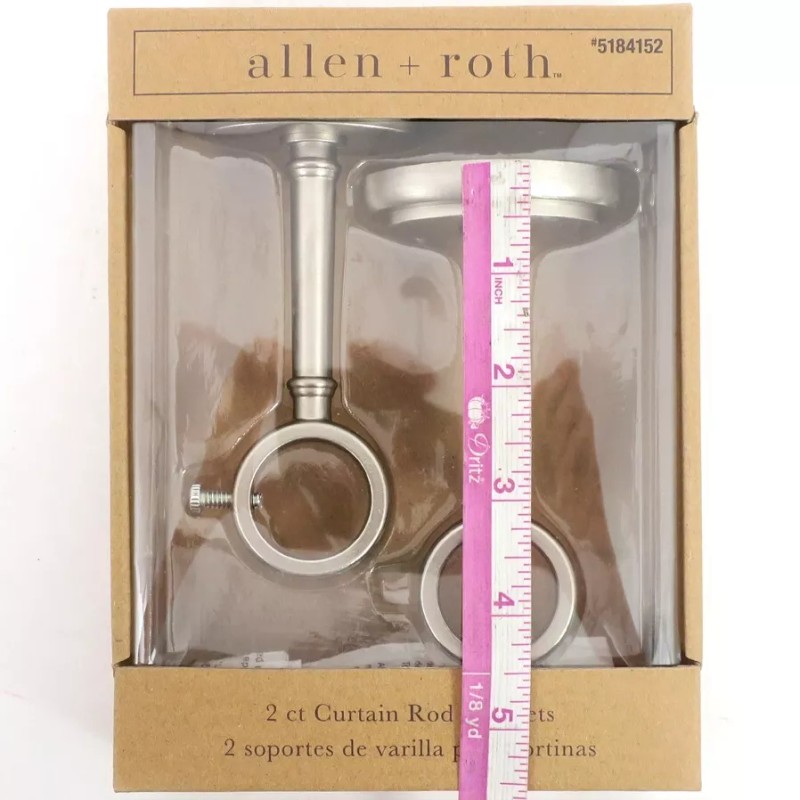 Allen & Roth 2 ct Curtain Rod Brackets, Brushed Nickel