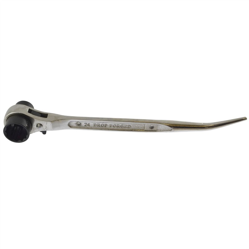 Scaffold Spanner Ratcheting Podger 2 Way Bi-Hex Ratchet 19mm 24mm