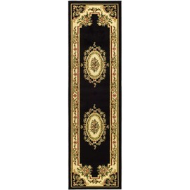 Safavieh Lyndhurst Collection LNH218A Traditional European Black and Ivory Runner (2'3" x 8')