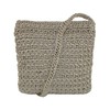 CTM Women's Crochet Crossbody Handbag, Taupe