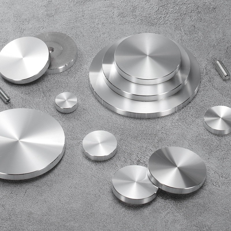 uxcell 4Pcs Round Shape Aluminum Disc, M6 Thread 30mm Diameter