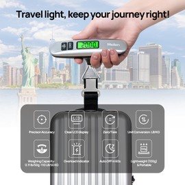 Luggage Scale, Meilen Digital Weight Scale for Travel with Backlit LCD Display, Portable Suitcase Scale with 110lbs / 50kg Capacity, Travel Essentials