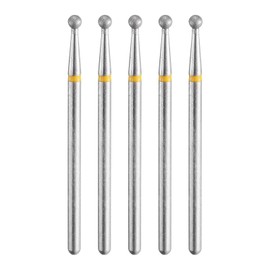 HARFINGTON 5pcs 325-400 Grits Diamond Grinding Bit 2.3mm Ball Head 2.35mm Shank 2.3mm Length Stone Sanding Drill Bits Rotary Tool for Ceramic Glass Nails Grinding Polishing