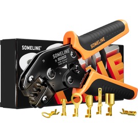 SOMELINE® Non-Insulated Open Terminal Crimping Tool, AWG 24-14 Ratcheting Crimper, Wire Crimping Tool, for Molex TE Series Non-Insulated Terminal Connectors
