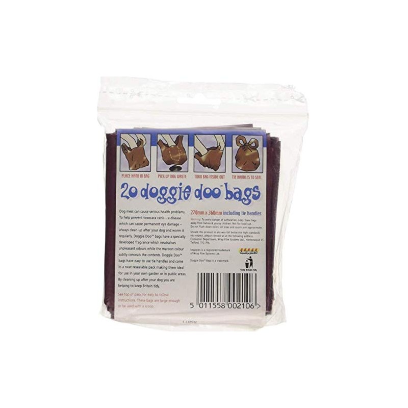 Snappies Tidy-Up Doggie Doo Bags with Tie Handles 10 Packs