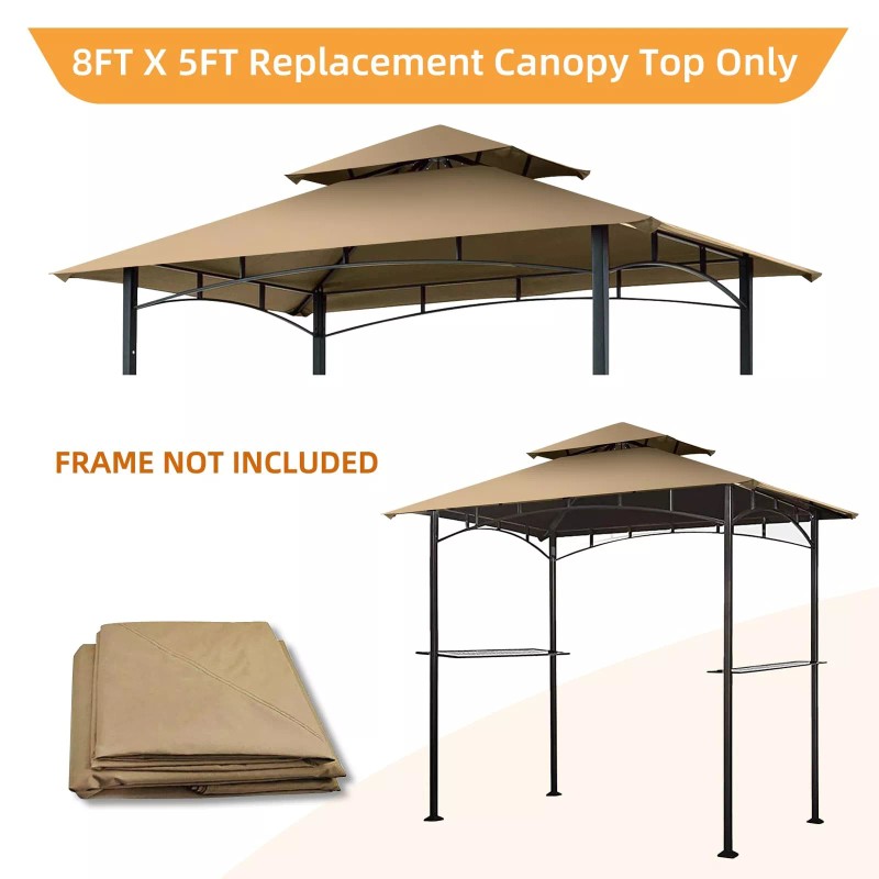 Figfeu Grill Gazebo Replacement Canopy Roof Figfeu 5x8 Double Tiered