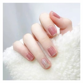 Lwenjing Nail Tip, False Nail Tip, 3D Nail Tip, Handmade Nail Tip, Wedding Nail Tip, Cute, Short, Popular, Japanese Style, Bride Nails, Shiny, False Nails, Pack of 24