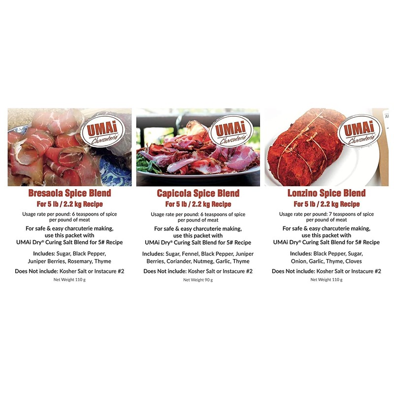 UMAi Dry Charcuterie Spice Bundle (Bresaola, Capicola, Lonzino)