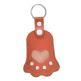 DIYEAH Leather Keychain Pendant Pet Keepsake Cat Dog Keychain Cat Keychian Bag Charm Pu Leather Brown