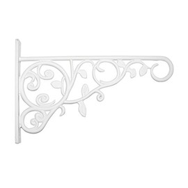 Panacea 100057107, White, 9" Plant Bracket with Leaves