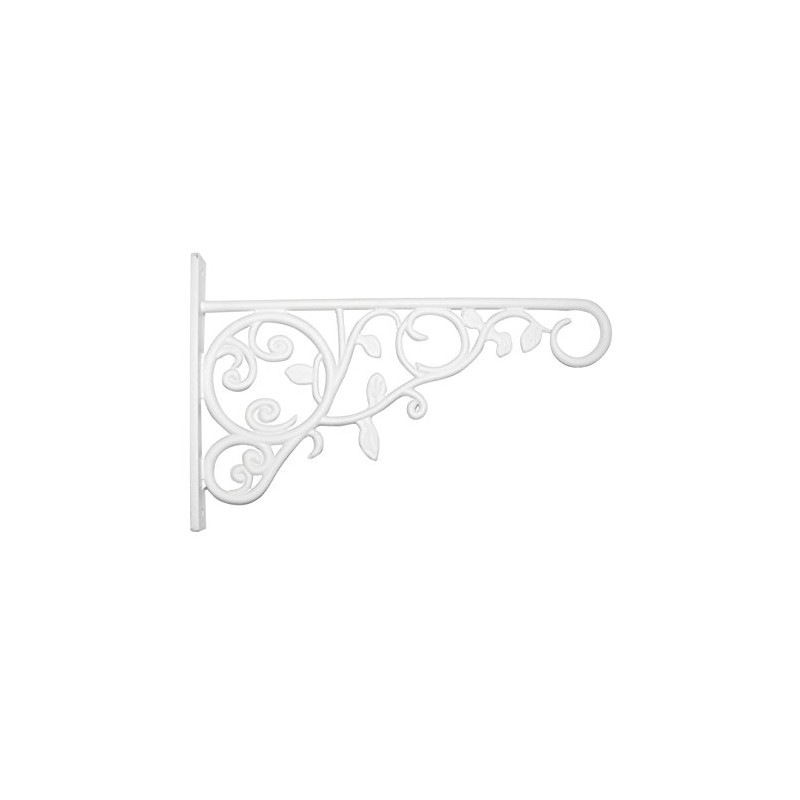 Panacea 100057107, White, 9" Plant Bracket with Leaves