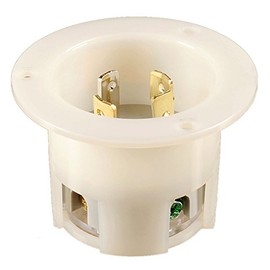 Flanged Inlet Twist-Lock NEMA L14-30FI 30 AMP 125/250V Easy Assembly - Durable PC Nylon Construction - WBL1430FI - Rewireable