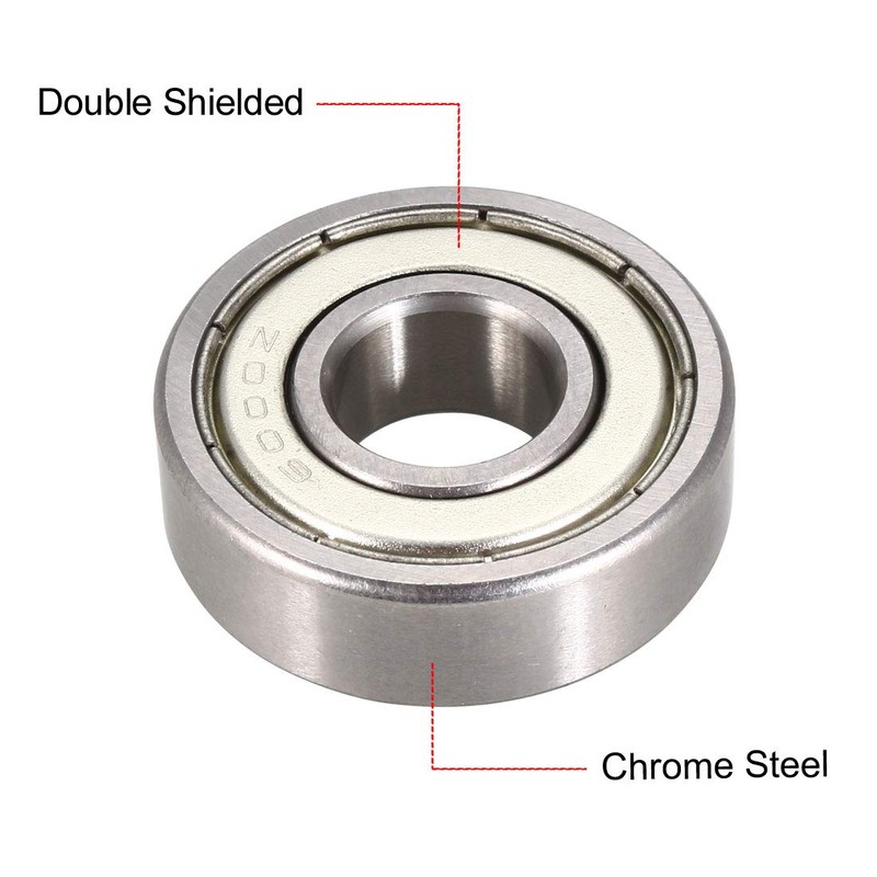 sourcing map Deep Groove Ball Bearings Double Shielded Chrome Bearing