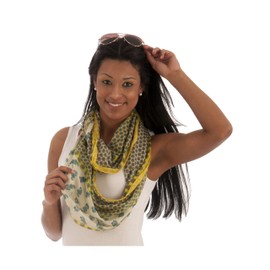 Sunsa Women's Loop Scarf, Cotton Tube Scarf, Spring / Summer Loop Scarf with Flower Design, Accessories for Women, Scarf Scarves and Scarves as a Gift for Women/Girlfriend, Yellow #2