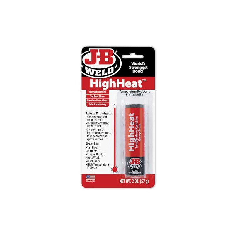 J-B Weld 8297 HighHeat 500 Degree Epoxy Putty-2 Pack
