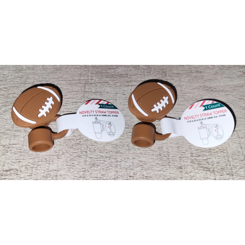Unbranded Football Novelty Tumbler Cup Straw Topper Cap Only Set