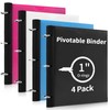 Tashkummy 360 Degree Pivotable Binder, 3 Ring Binder 1 inch