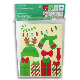 Christmas Crafts for Kid Ages 4-8, Dogs and Puppies Dress-Up Sticker Kit - Makes 24-4 Designs