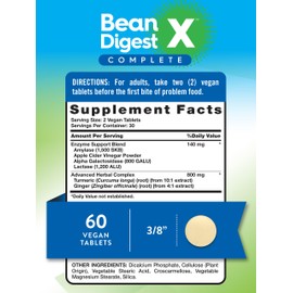 Nature's Truth Digestive Enzymes | 60 Pills | Bean Digest | Vegan, Non-GMO & Gluten Free Supplement